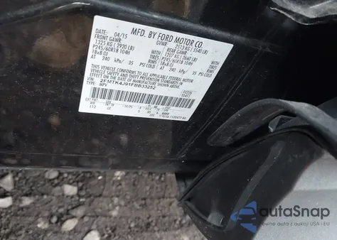 2015 Ford Edge Sel из США, поврежденный, VIN 2FMTK4J91FBB33252